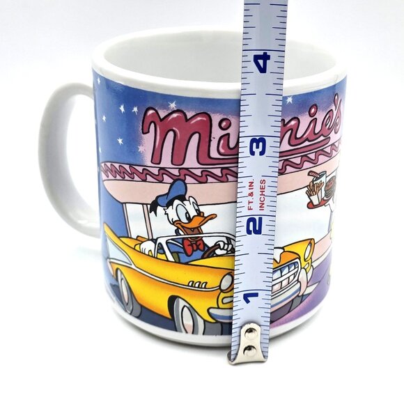 Vintage Walt Disney Minnie's Dinner Mickey Donald Daisy Duck Vtg Cars Coffee Mug - Picture 9 of 10